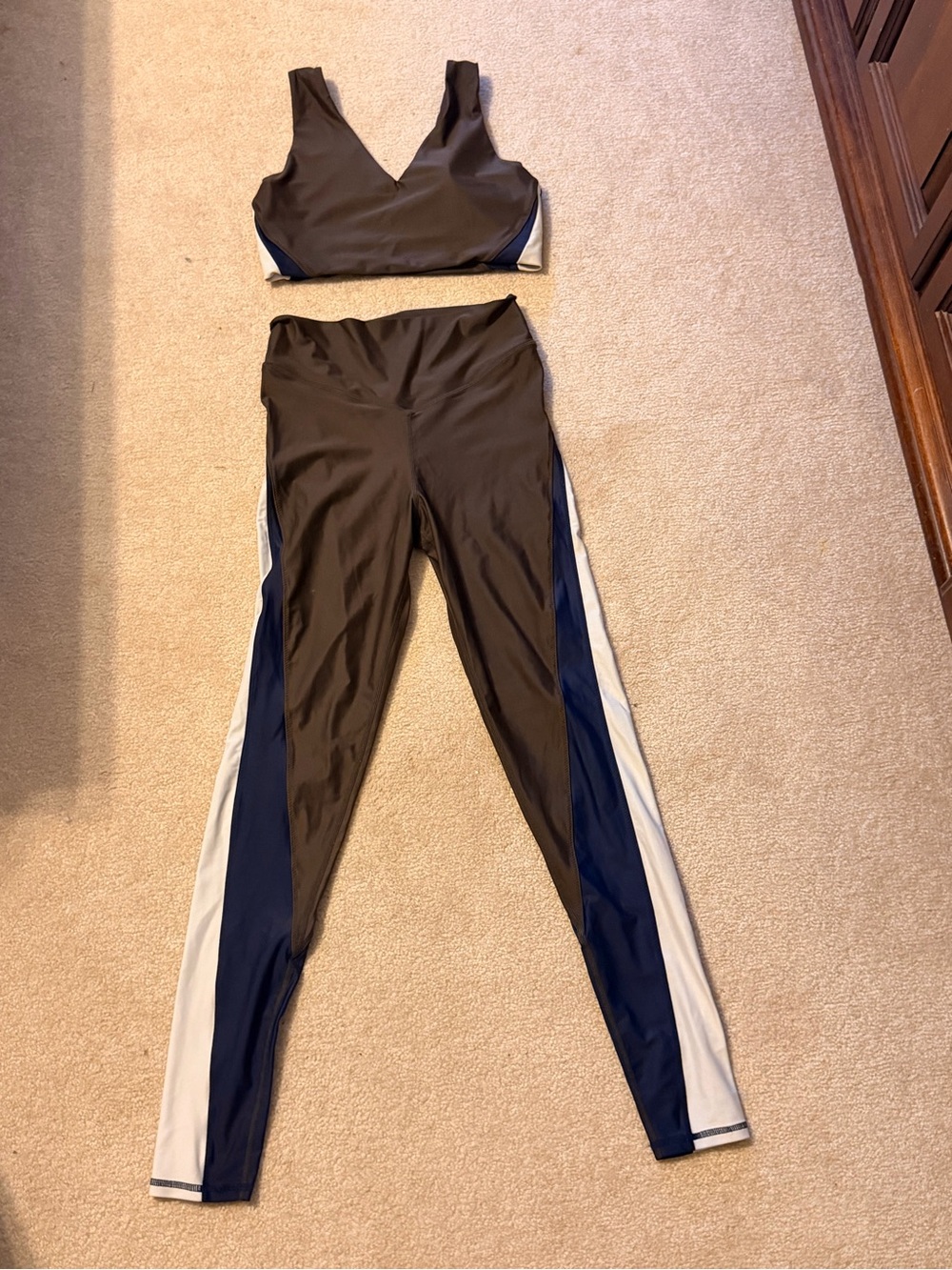 The Upside Colorblock Set - Brown, White Navy - Size 6